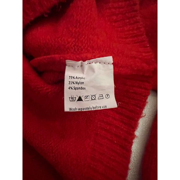 Olivia Jade x Princess Polly Crop Sweater Womens 4" Knit Turtleneck Pullover Red - Picture 4 of 8
